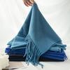 49 Color Winter Women'S High-End Versatile Solid Color Long Scarf Imitating Cashmere Tassel Shawl Neck Protection Scarf