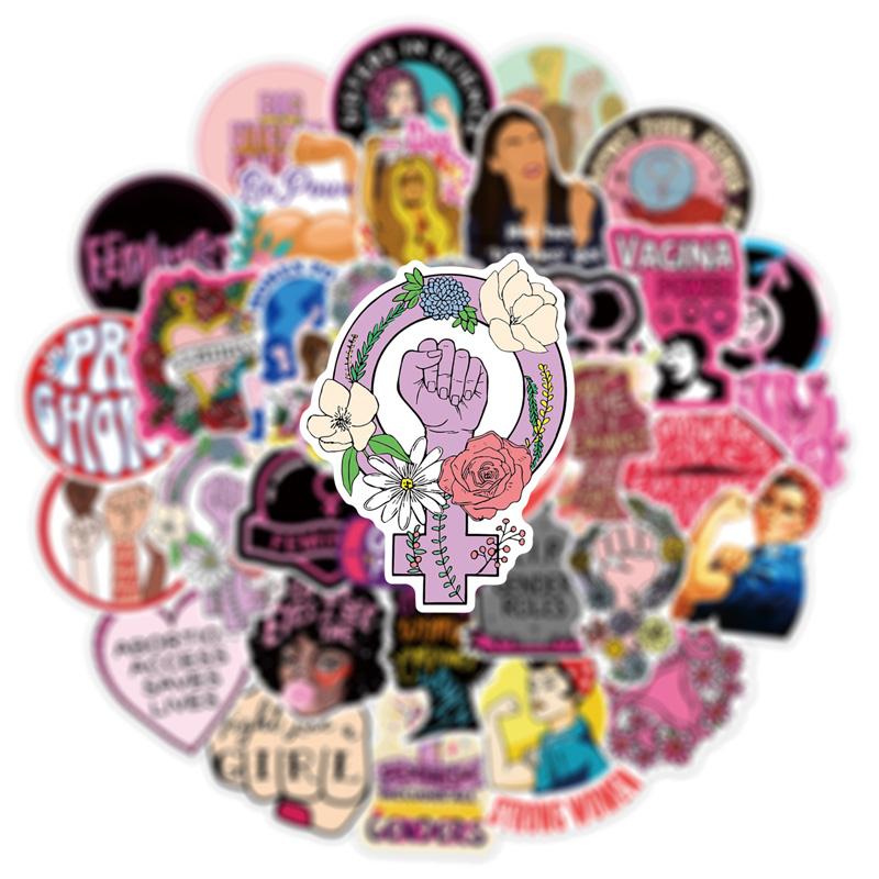 50 Feminist Movement Graffiti Stickers Same Cute Stickers Vtuber Luggage Stickers Mug Stickers Notebook Decoration Stickers Waterproof Stickers