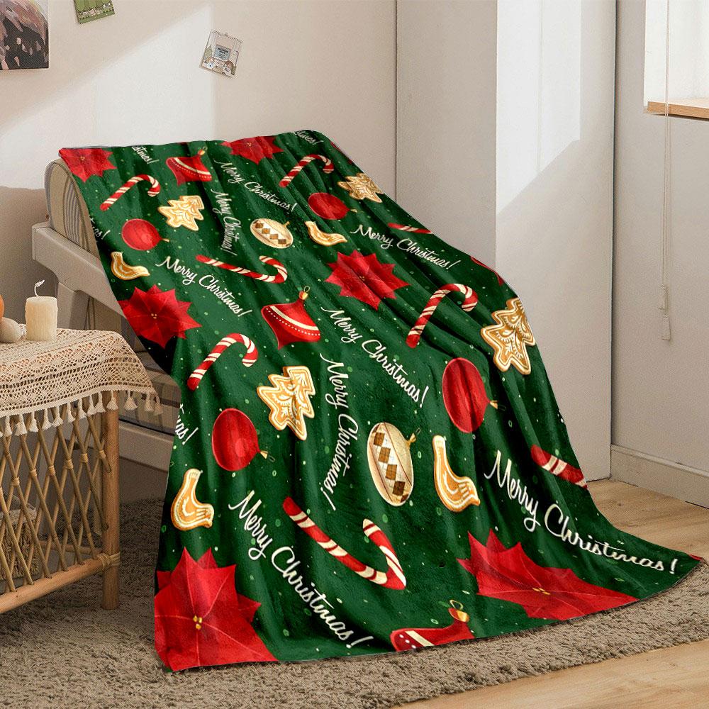 Merry Christmas Print Blanket bedroom Blanket for Livingroom Couch lunch break Soft throw for Friend's festival Gift