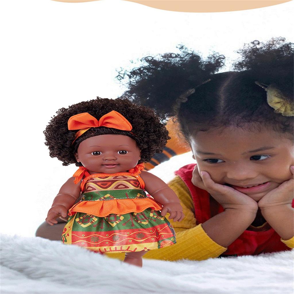 African American Reborn Doll Simulation Black Full Enamel Baby Doll Girl Toys Lifelike Play Dolls Fun Kids Toy Children Gifts