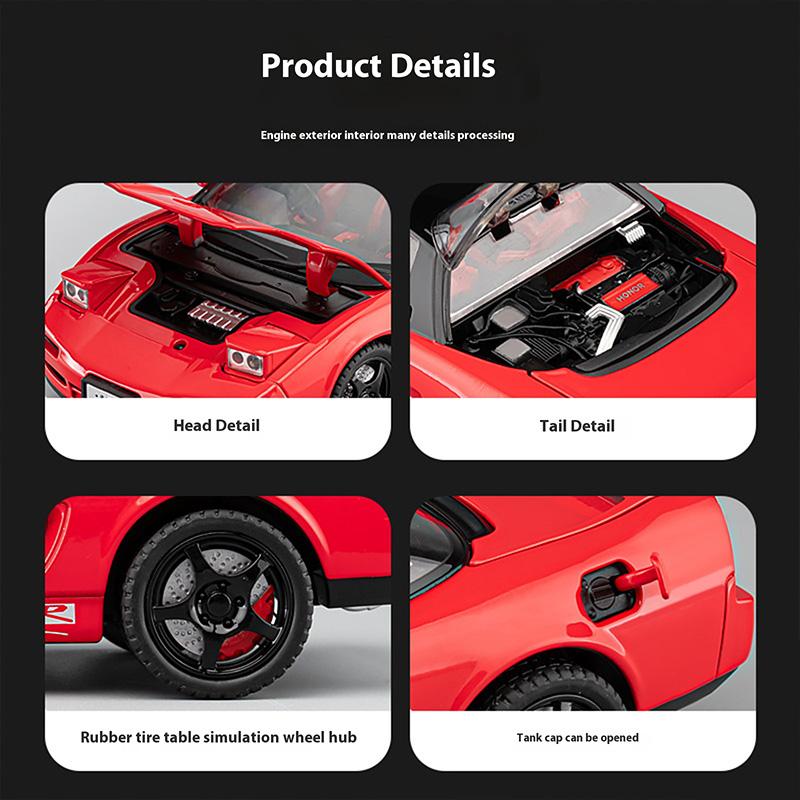 1/22 Honda Cool NA1 Сплав Модель, Крутой Звук и Свет, Изысканные Настольные Украшения, Лучшая Коллекция для Любителей Моделей Автомобилей
