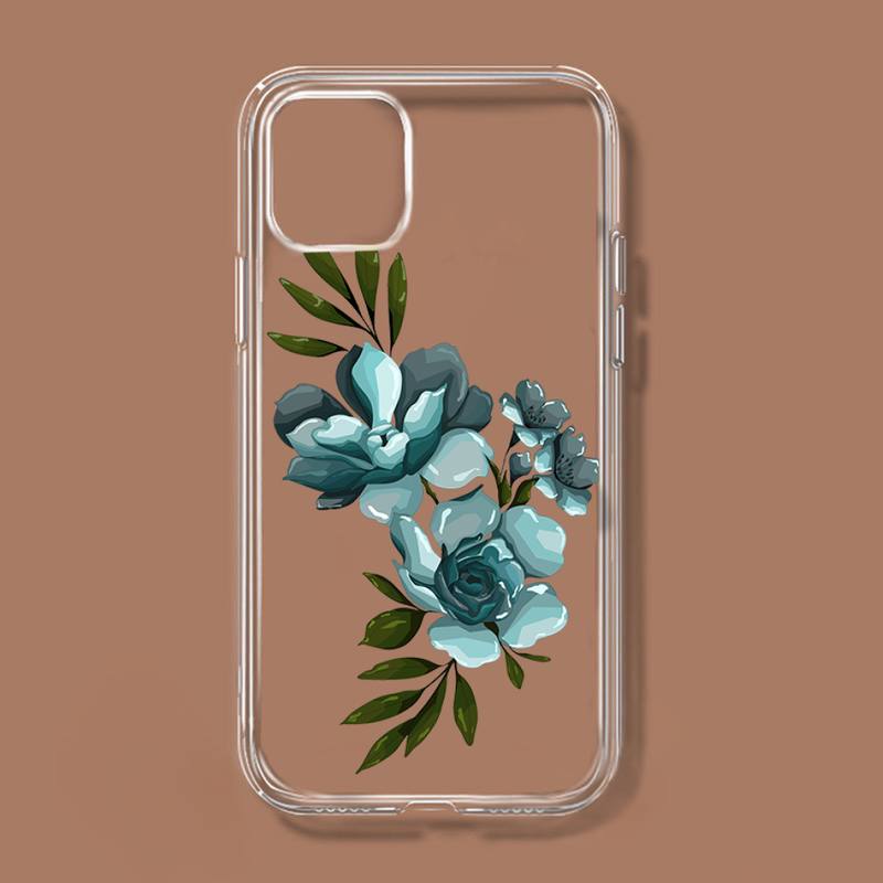 Чехол для телефона с узором «Цветочный бутон» Прозрачный мягкий Для iphone 11 13 12 14 x xs xr pro max mini plus