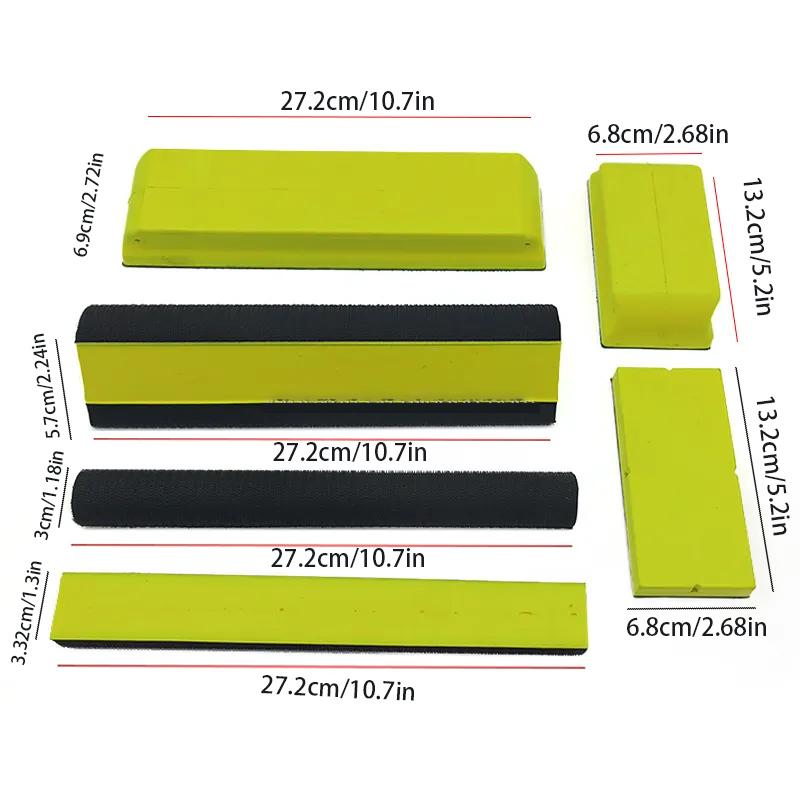 7 шт. набор для самостоятельной сборки, гибкий полиуретановый шлифовальный блок с липучкой, ручной полировальный блок, дисковый шлифовальный диск для полировки автомобиля