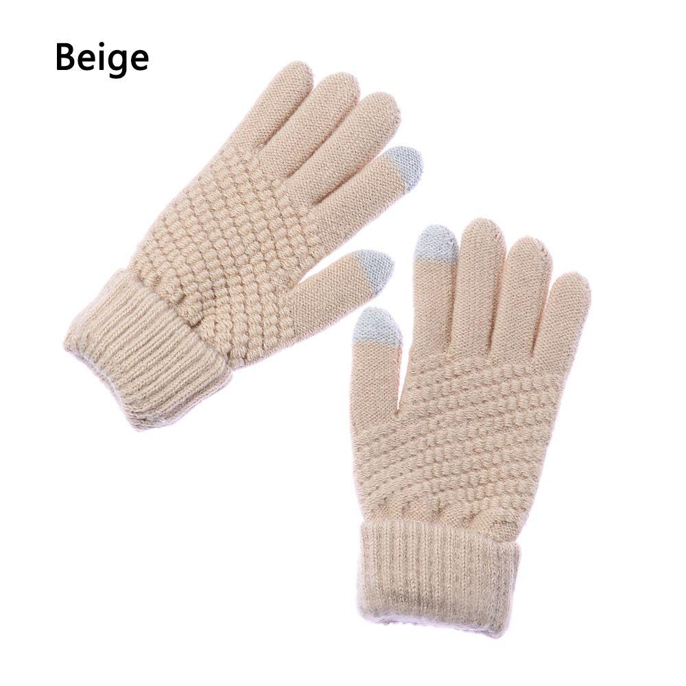 Imitation Cashmere Mittens Winter Warm Full Finger Women Gloves Knitted Wool Mittens Touch Screen
