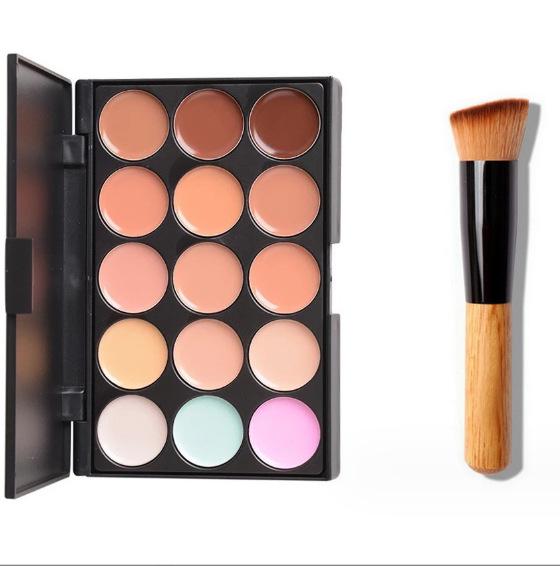 Палетка кремовых консилеров и тональных основ 15 цветов