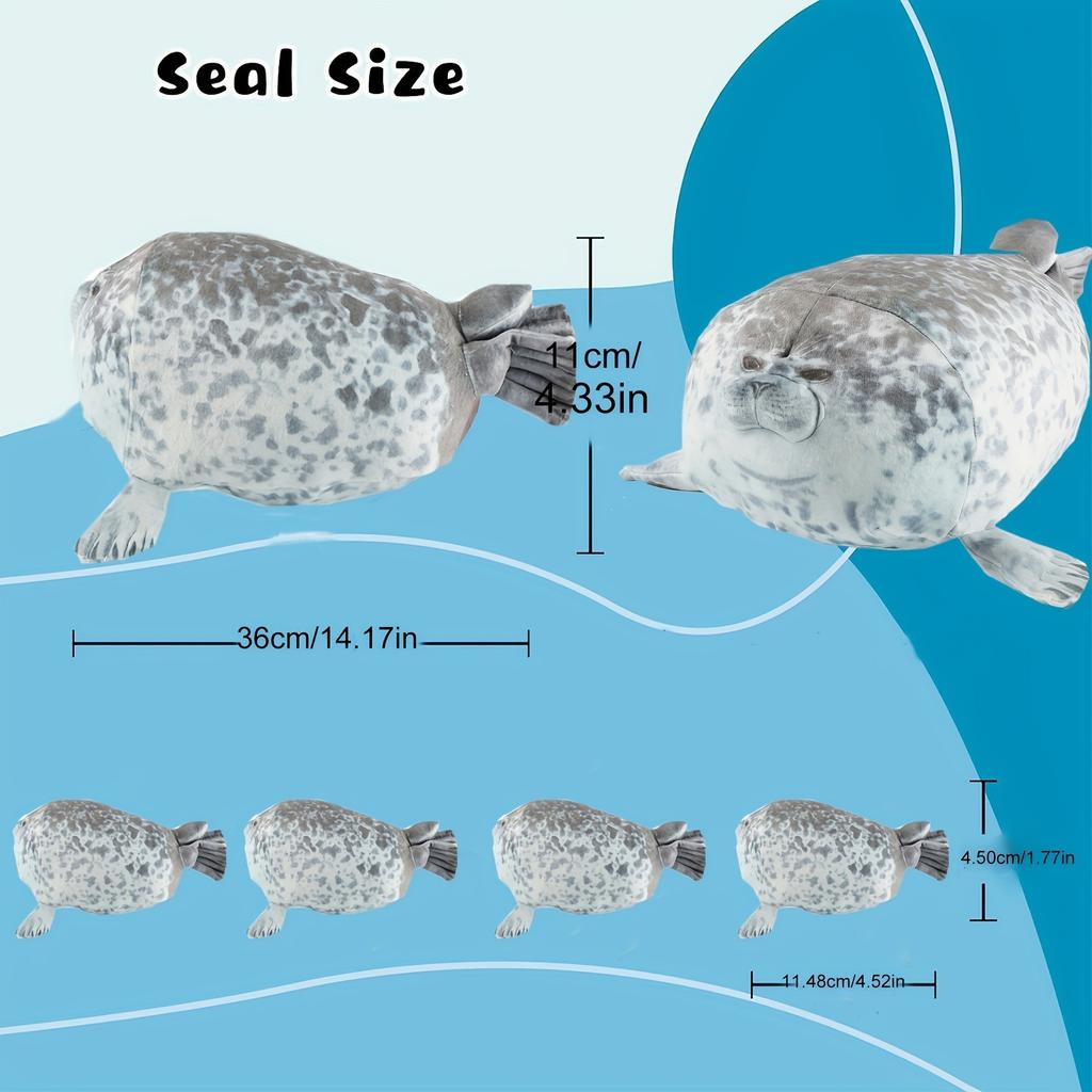 40 см Плюшевая подушка-тюлень-клякса Мама с четырьмя детенышами Тюлень Пухлый 3D Новинка Кукла морского котика Мягкая игрушка Подушка Подарки для детей Девочек