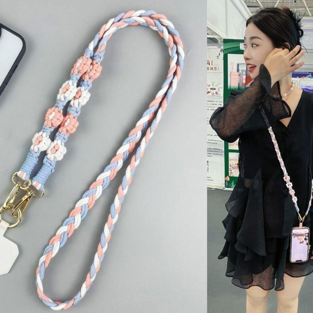 Ремешок для мобильного телефона через плечо, плетеный шнур для мобильного телефона, универсальная цепочка для сумки с мобильным телефоном