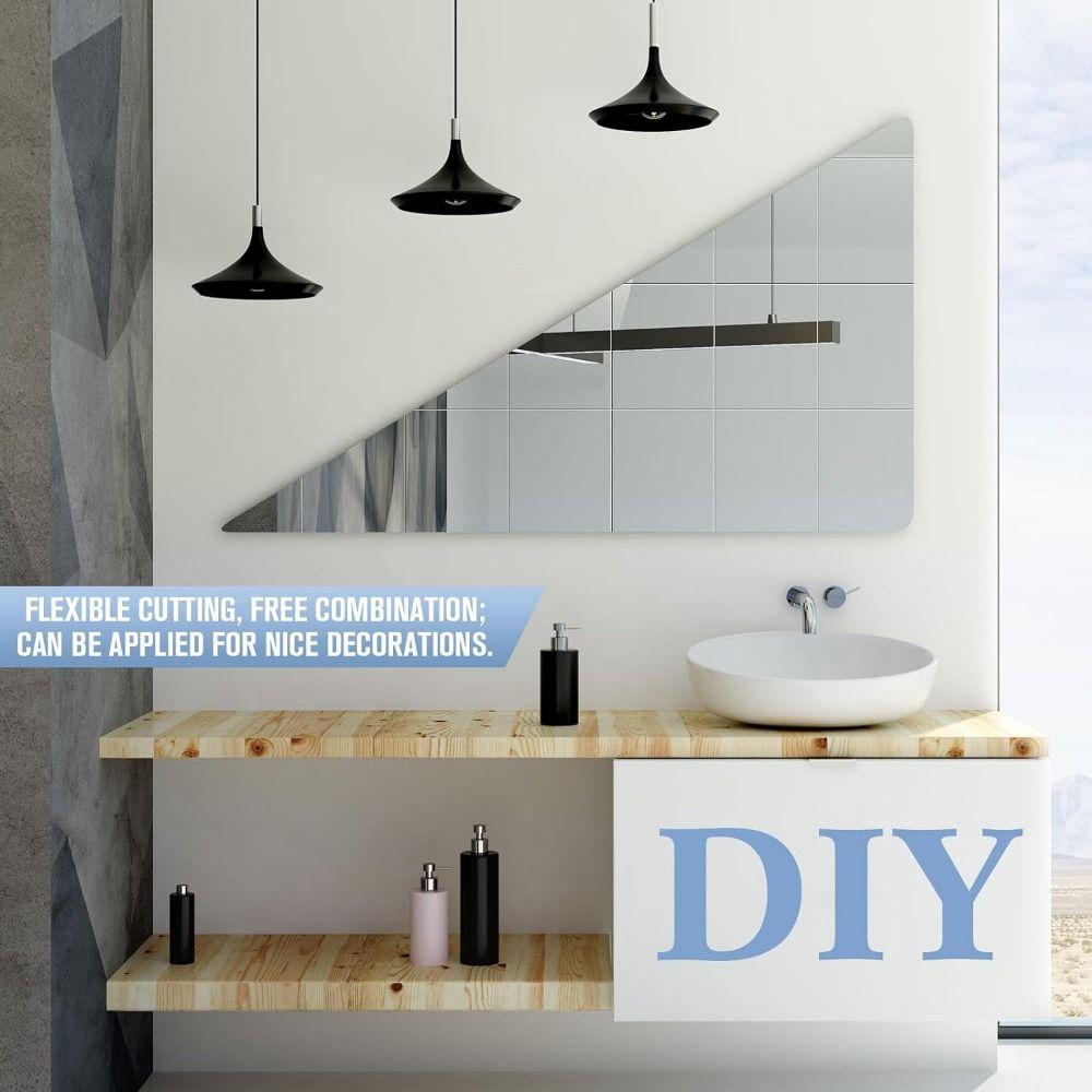 Unbreakable Flexible Mirror Sheets Non Glass Mirror Stickers PET Plastic Mirror Sheet Bathroom