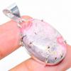 Родохрозит Драгоценный камень 925 Стерлинговое серебро Подарок Ювелирное изделие Подвеска 1,62"