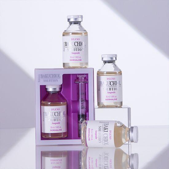 DERMALINE D'LEXO Укрепляющая ампула с бакучиолом – 35 мл | Растительная антивозрастная сыворотка для морщин и эластичности