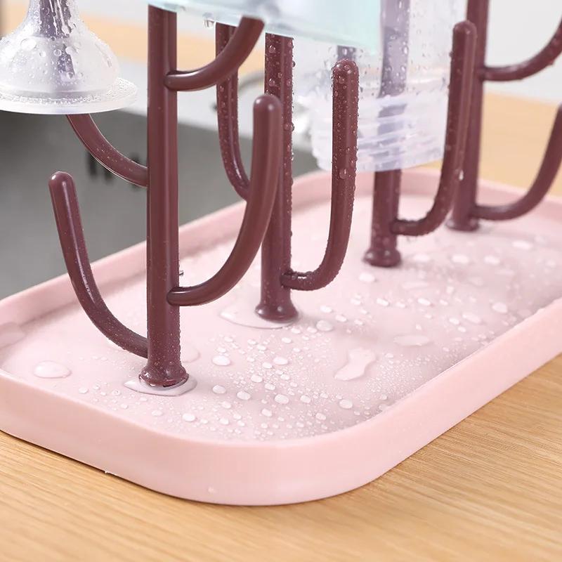 Baby Cactus Milk Bottle Drying Rack Multifunctional Infant Milk Bottle Water Cup Drain Rack Removable Milk Bottle Rack 2025