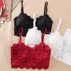 Lace Flower Beautiful Back Bra Wrap Chest Tube Top Padded Anti-exposure Bras Ladies Girls V-neck Camisole Bra