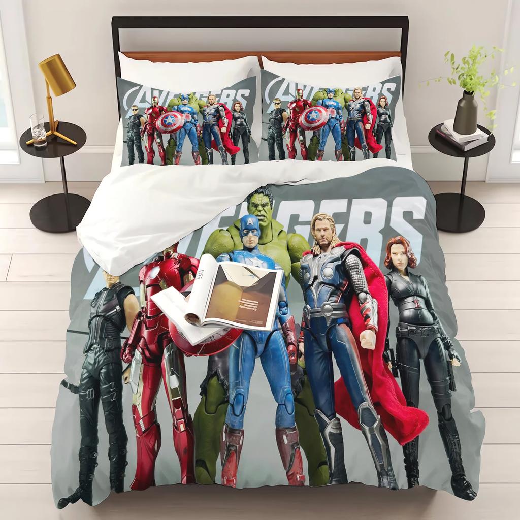 Marvel Человек-паук аниме Дом Спальня Уютный Нордический полиэстер подходит для детей и взрослых Комплект из 3 предметов