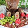 7pcs Cute Animal Sculpture Cartoon Garden Miniatures Figurine Hedgehog Mushroom Statue  Office