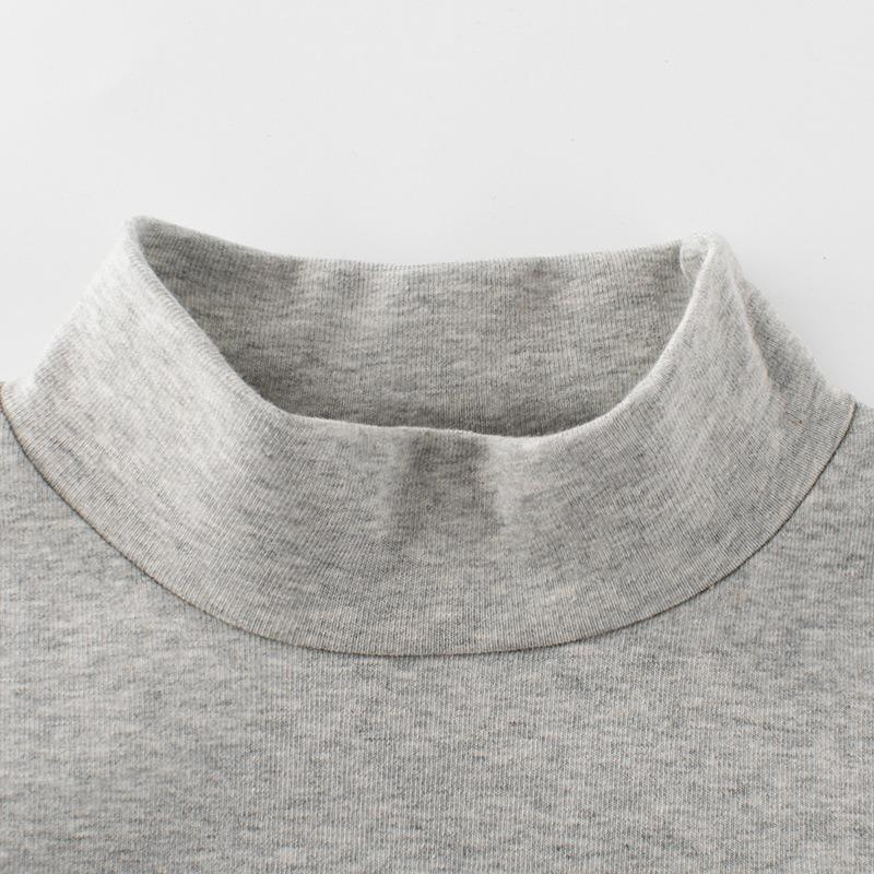 Весенняя детская одежда, новая футболка с длинным рукавом и высоким воротником