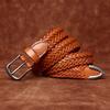 Пояс 2,8 см, Женский из натуральной кожи высшего слоя, Плетеный ремень из коровьей кожи ручной работы, Пряжка-игла с плетением, Универсальный повседневный пояс для брюк для пар