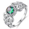 Chenrui Colorful Oval Zircon Ring - Trendy European & American Women's Fashion Jewelry