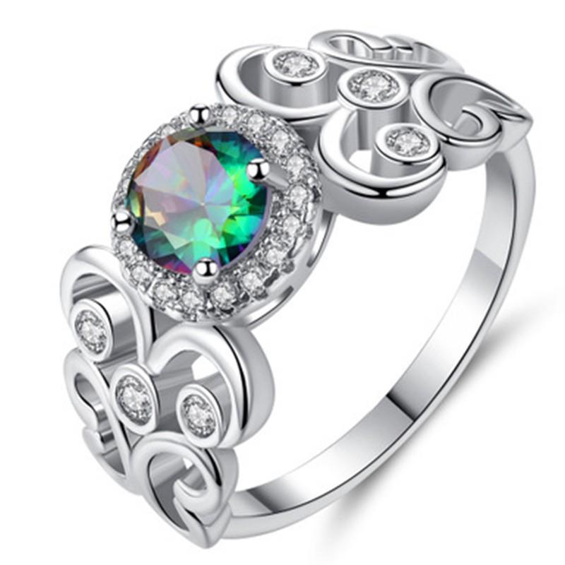 Chenrui Colorful Oval Zircon Ring - Trendy European & American Women's Fashion Jewelry