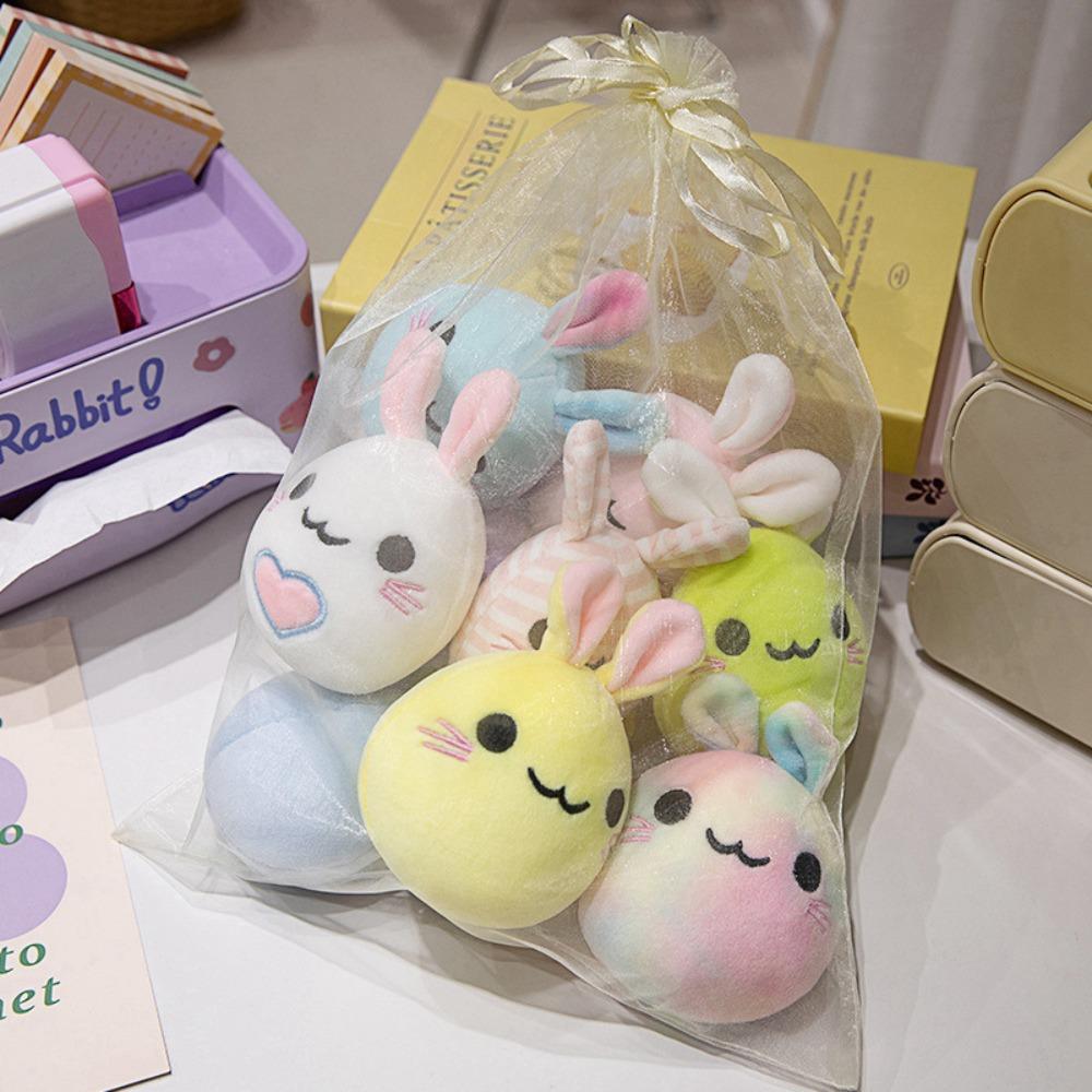 9pcs 13cm Plush Toy Mini Long Ear Bunny Kawaii Plush Rabbit Ball Gift