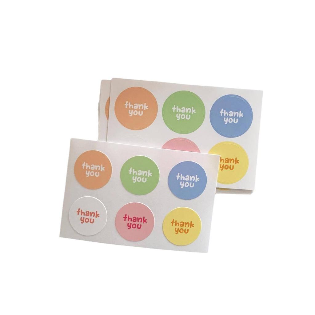 Круглые цветные наклейки «Спасибо» - 6 листов для запечатывания и украшения открыток и фотографий