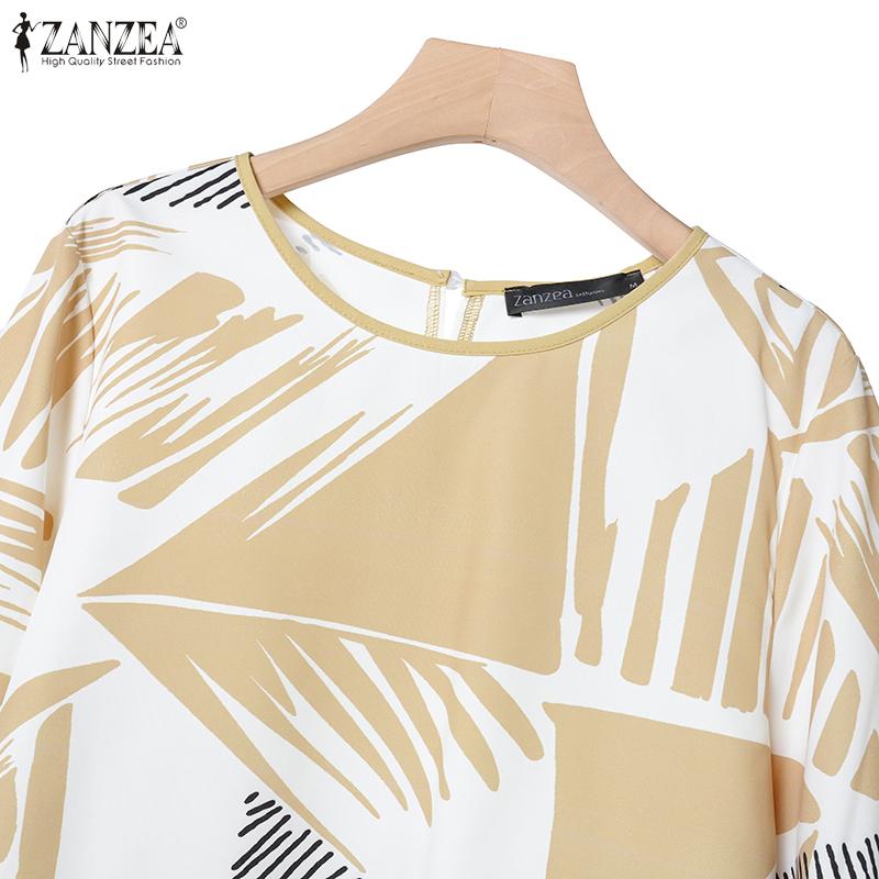 ZANZEA Women Print Blouse and Long Skirts Summer Two Piece Suit Sets