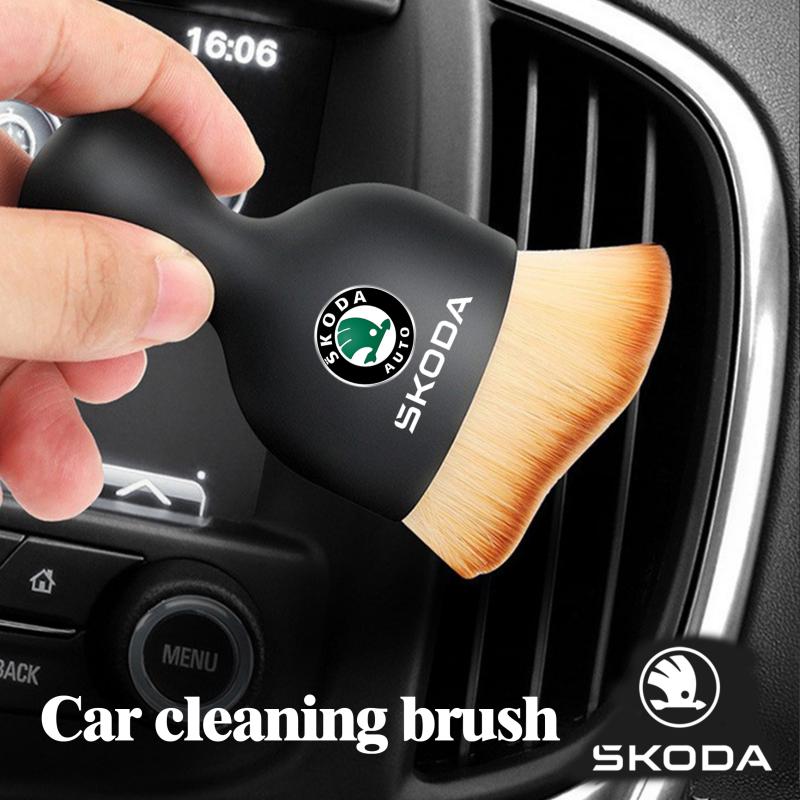 AAAJG1 Car Cleaning Soft Brush Dashboard Air Outlet Detailing Sweeping Dust Tools For Skoda Octavia Fabia Rapid Superb Kodiaq Scala
