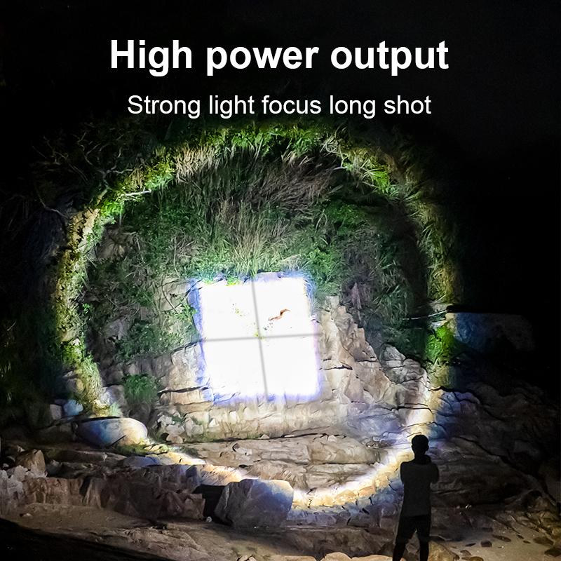 Мощный фонарик, супер яркий фонарик XHP70, масштабируемый фонарик, уличный фонарь для кемпинга