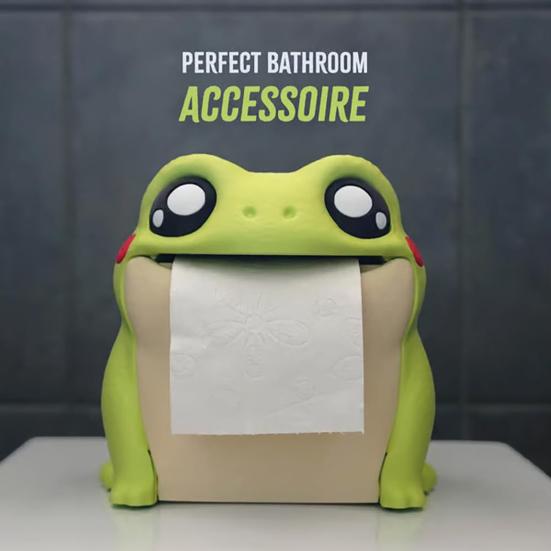 Диспенсер для туалетной бумаги Лягушка Веселый интерактивный откидной живот 3D-печать Контейнер для рулонной бумаги Коробка для салфеток Лягушка Украшение для ванной