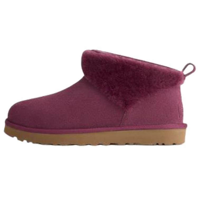 UGG Классические Ультра Мини Замшевые Теплые Универсальные Слипоны Снегоступы Женские ботинки Малиновые 1174518-BTMG