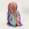 Satin Square Scarf Women Muslim Hijab Elegant  Print Silk Neckerchief Shawl Wraps Headband Handle Hair Accessories Bandana