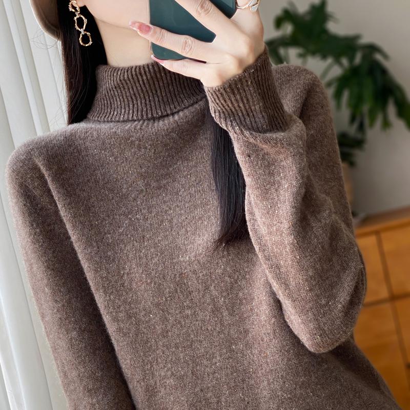 Женский кашемировый свитер Qinghe Cashmere 30% кашемир 70% шерсть Осень и Зима Кашемировый плотный пуловер Мягкий и теплый