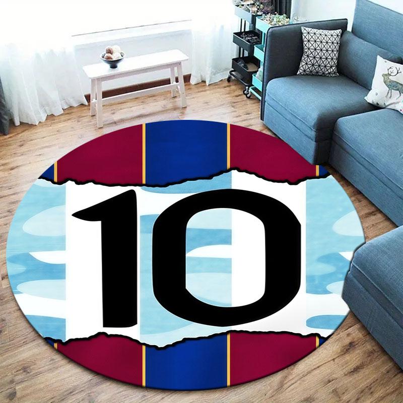 Lionel Messi Round Area Rug,Carpet Rug for Living Room Bedroom Sofa Playroom Decor,Non-slip Floor Mat
