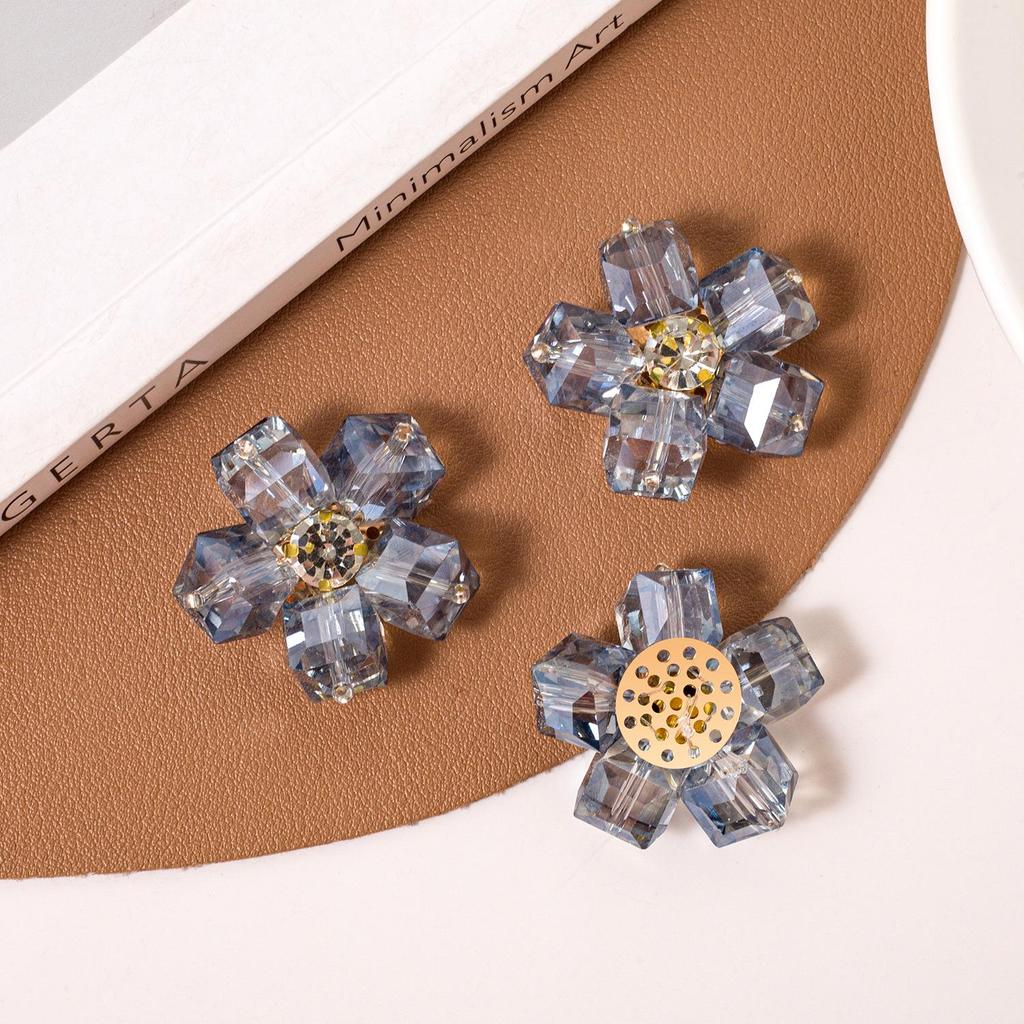 Ручная вышивка корейских тканевых нашивок-цветов со стразами для DIY-аксессуаров