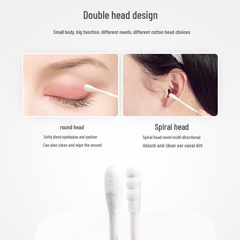 CHAHUA 300 штук ватных палочек с бумажным стержнем и двойными головками