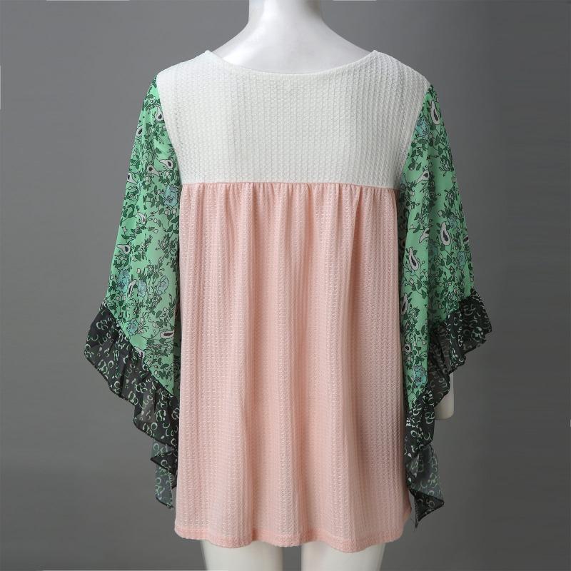 Весенне-осенняя свободная футболка с рукавом «летучая мышь» с принтом, женская мода, элегантная футболка больших размеров, женские повседневные винтажные офисные женские футболки, женская одежда 24575