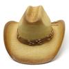 Vintage Literary Style Western Cowboy Straw Hat Outdoor Curved Edge Visor Jazz Hat