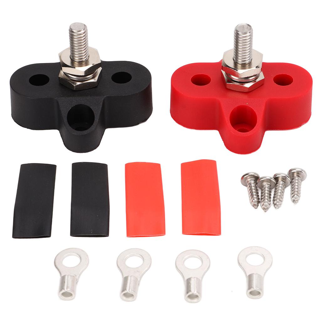 48V Power Distribution Studs Battery Power Ground Junction Post Bus Bar Connector M6 1 4in