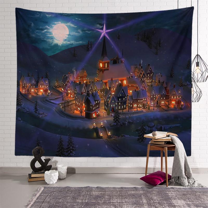 Украшение рождественской елки, гобелен с принтом, домашняя гостиная, спальня, настенный фон, тканевый гобелен
