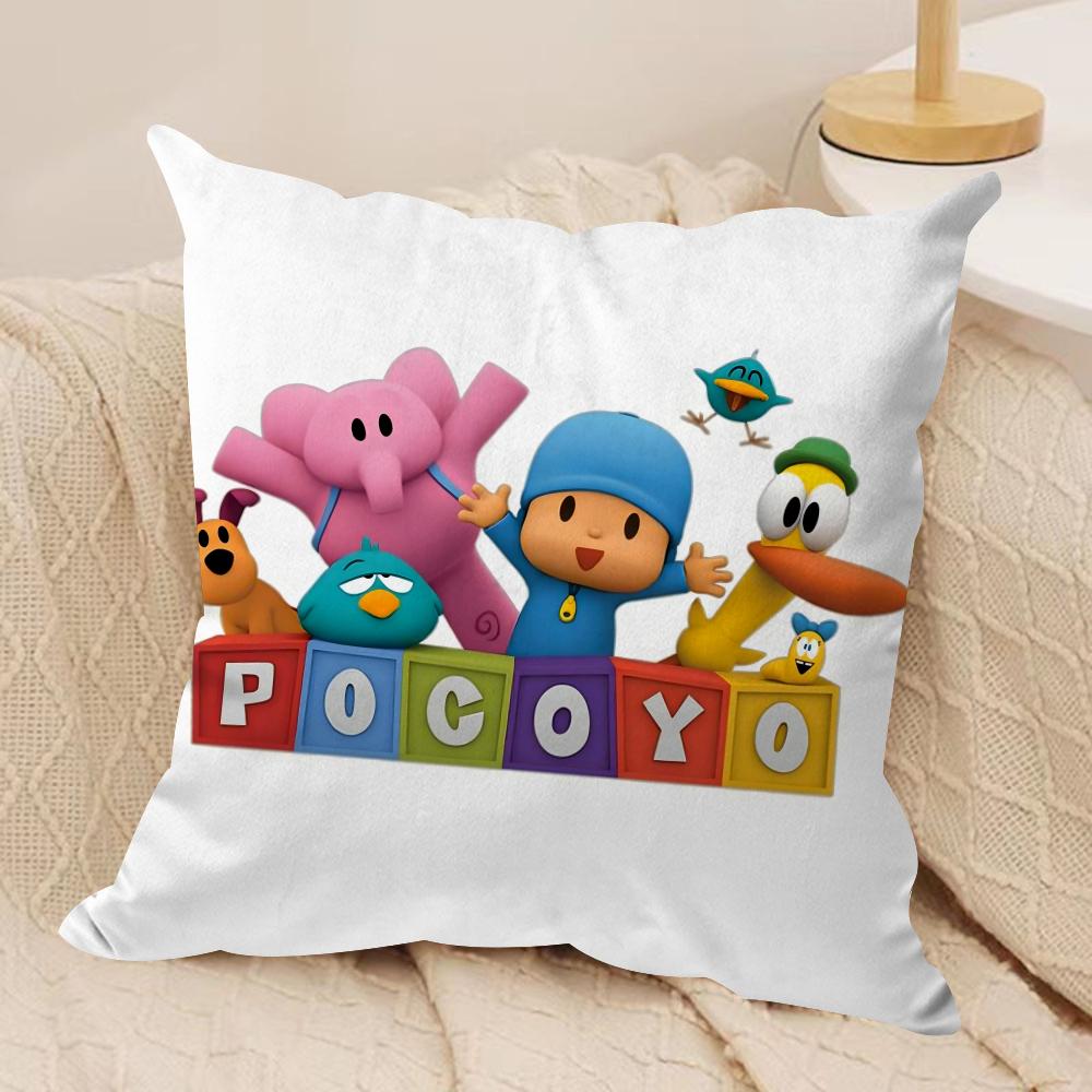 Мультяшная Милая Наволочка P-Pocoyo Шелковистый Короткий Плюш Двусторонняя Печатная Наволочка для Дивана Все Сезоны Домашний Декор Подарок
