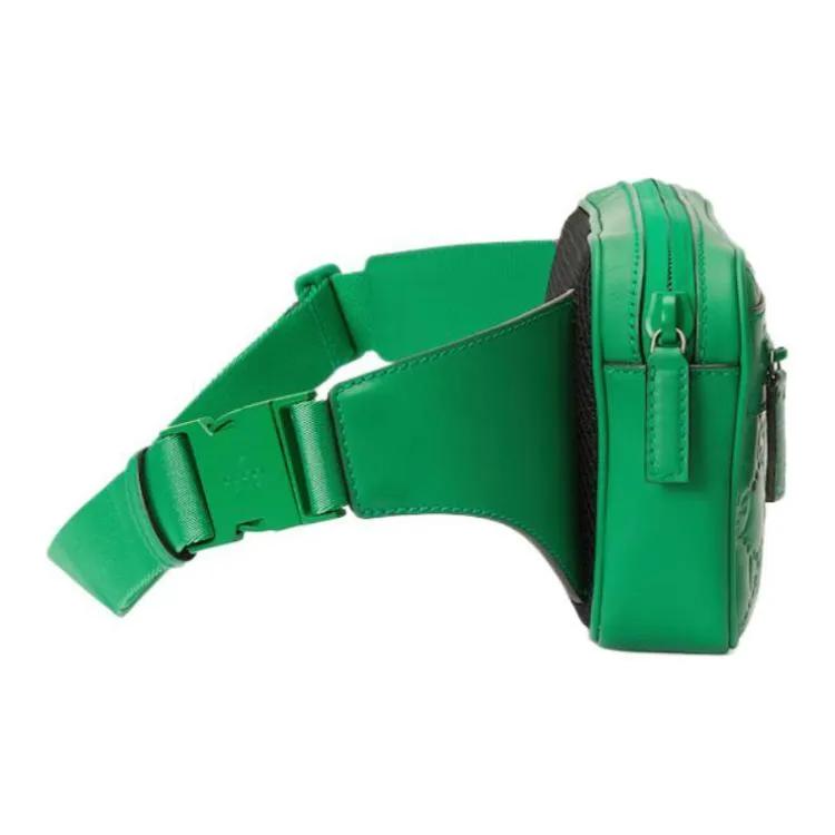 GUCCI Rubber Leather Fanny Packs Men's Green (Unisex) Fanny Packs 771422 AAC0J 3743
