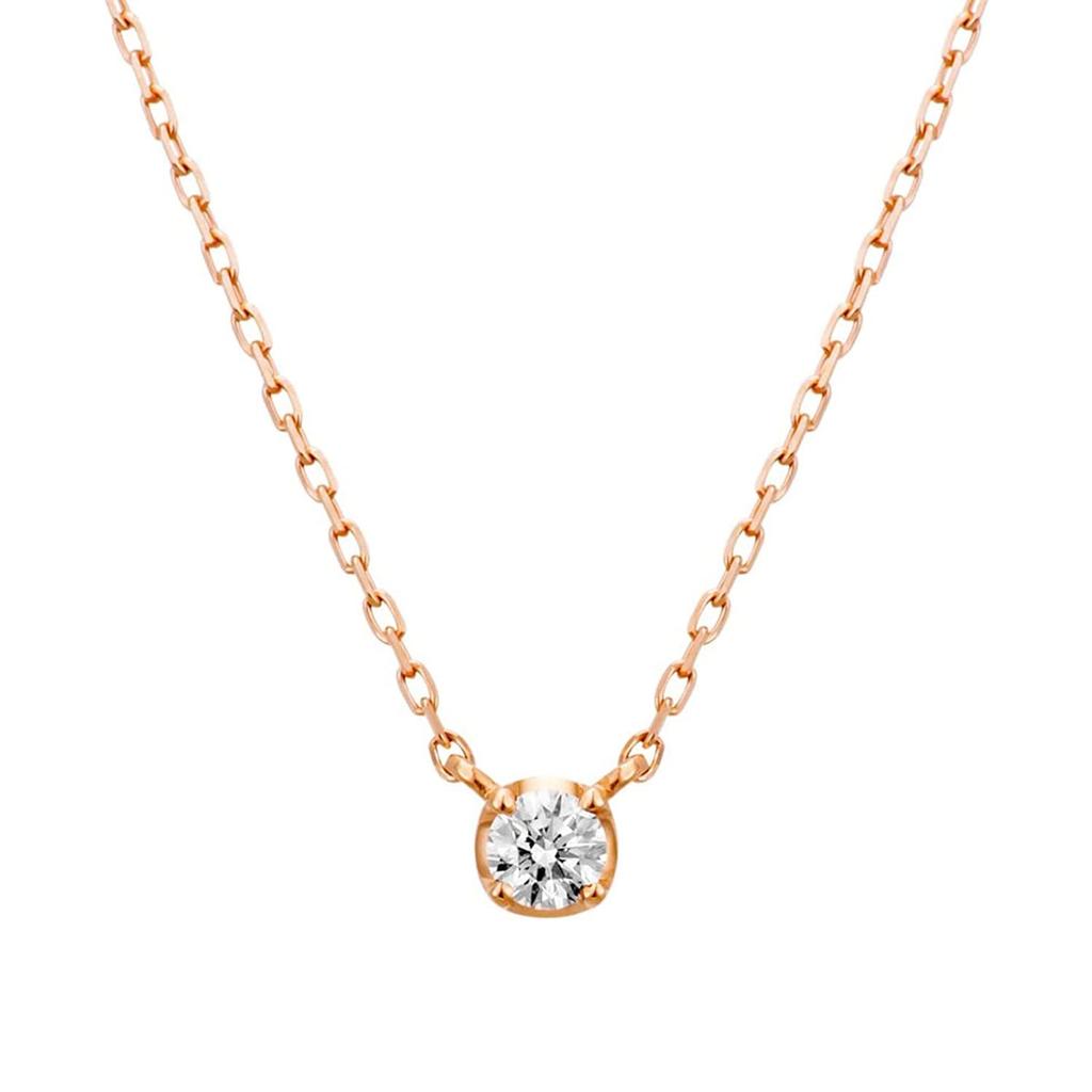Official Single Diamond K10 Pink Gold Necklace Diamond 111736123114 Birthday Anniversary Christmas Gift Present Jewelry Case Included 4℃ [Yondo Sea]