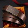 Мужской новый ремень из натуральной кожи с автоматической пряжкой, универсальный деловой повседневный ремень для брюк, ремень для людей среднего возраста и молодежи, ремень для мужчин