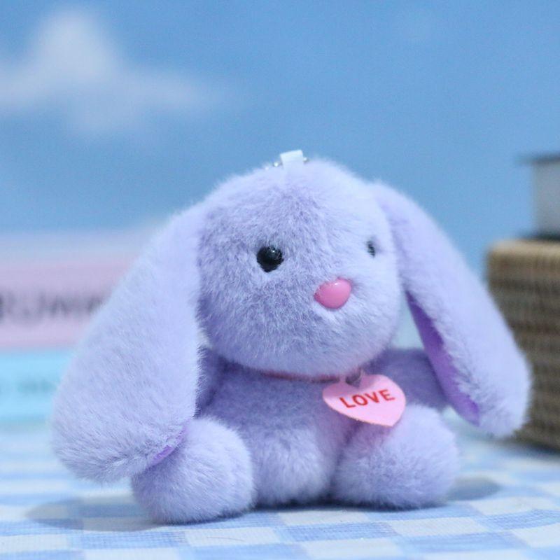 Восхитительный мультяшный кулон-кролик, милый плюшевый брелок, мягкая красочная кукла-кролик, аксессуар