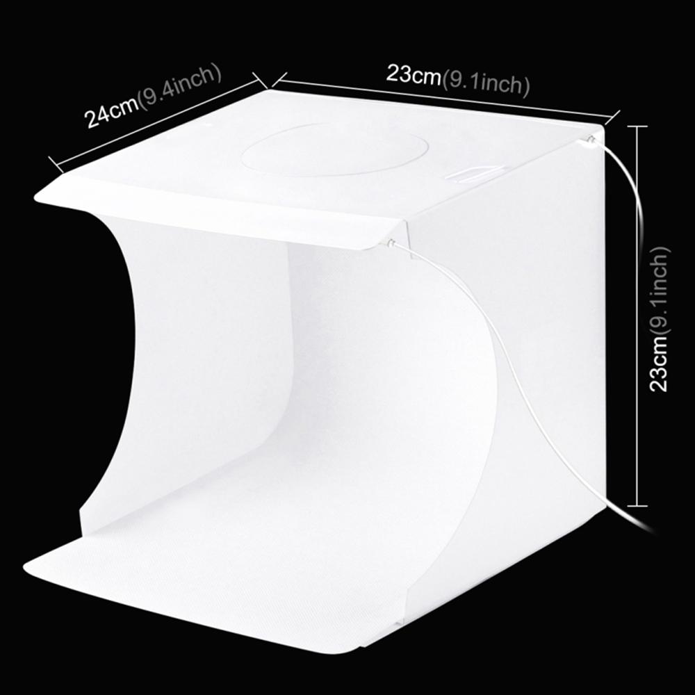 Portable Photography Lightbox with Super Bright LED Beads, Foldable Design, 6 Backdrops for Small Products, for Taking Professional Pictures
