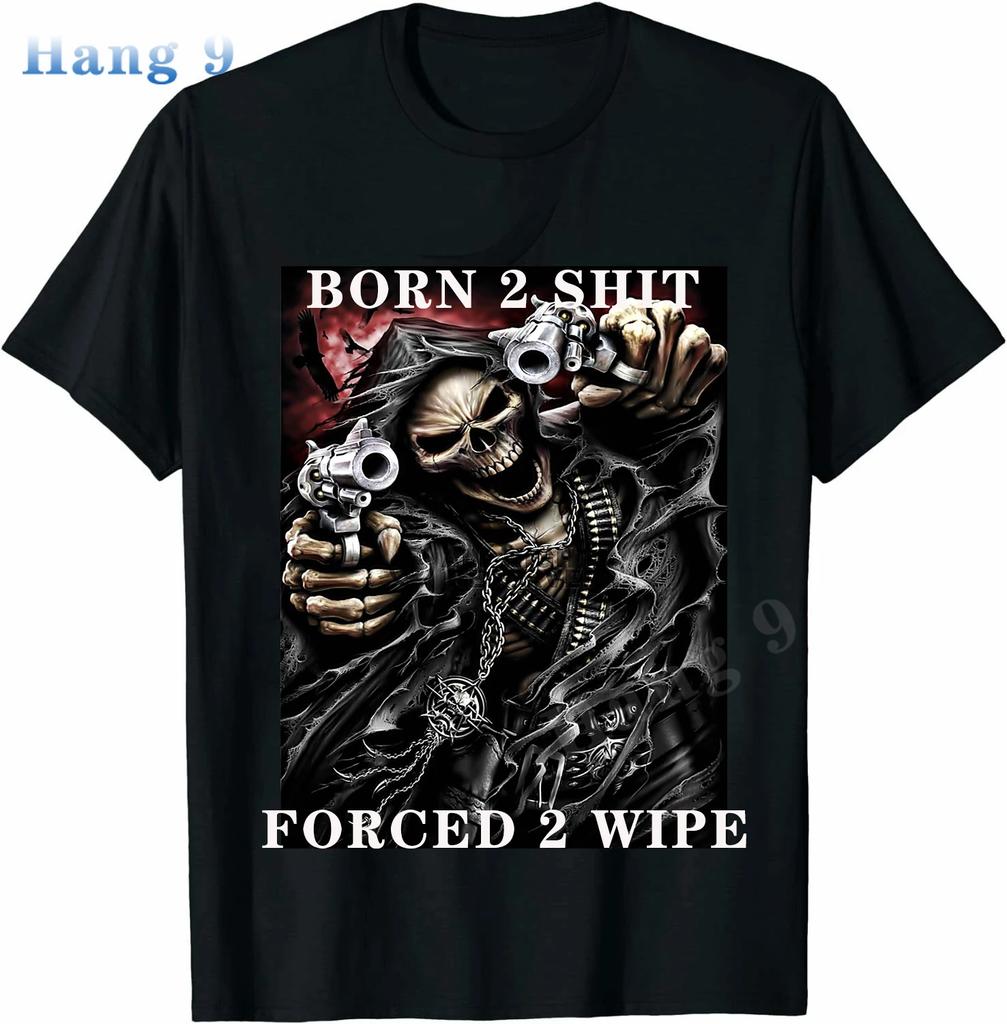 Мода Аниме Череп Рожденный Чтобы Шитать Принудительный 2 Wipe Print O-Neck Футболка Ретро Хип-Хоп Одежда Оверсайз Унисекс Повседневная Футболка