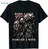 Мода Аниме Череп Рожденный Чтобы Шитать Принудительный 2 Wipe Print O-Neck Футболка Ретро Хип-Хоп Одежда Оверсайз Унисекс Повседневная Футболка