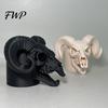 Unique Trailer Hitch Accessory Cover Cap for The Coupling, 3D Printed Ram Skull Custom Truck Cover, Black/White Bone Design Truck, Recreational