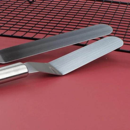 Лопатка для крема из нержавеющей стали, изогнутый инструмент для глазури для украшения торта 6/8/10/12 дюймов, удобная ручка, инструменты для торта своими руками, приспособления для глазури