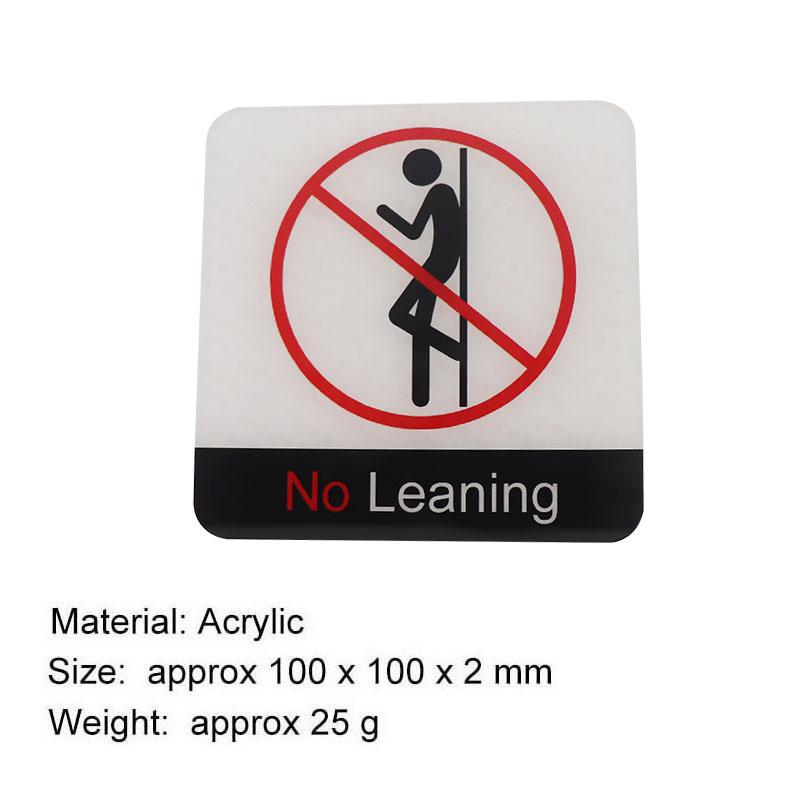 Acrylic Creative Signage No Leaning Sign Wall Label Sticker Warning Badge for Railings Fences Billboards Elevator Schools Parks Residential Areas