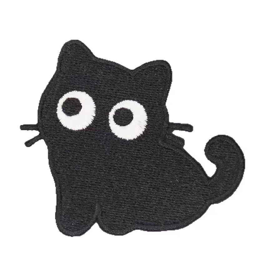 6 шт./лот Микс Черный Котенок Вышивка Нашивка Мультяшные Милые Патчи DIY Одежда Обувь Сумка Кошка Ремонт Украшение Аппликация